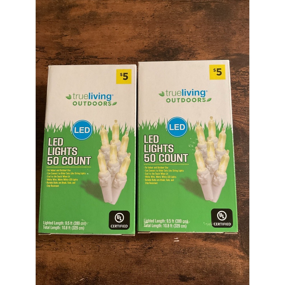 2 New True living Outdoor LED‎ Lights 50 Count Each